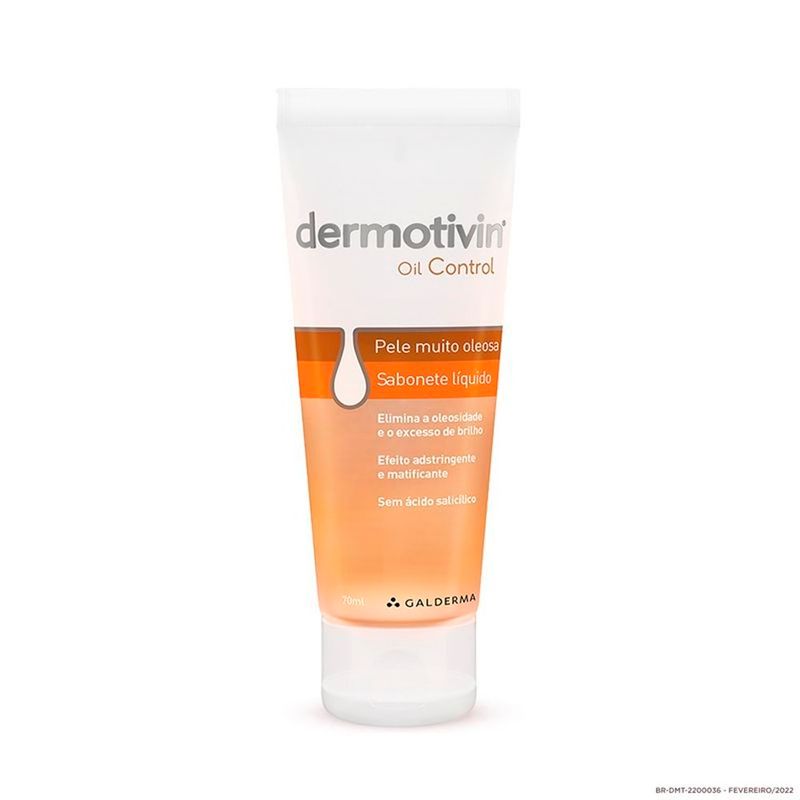sabonete líquido facial dermotivin oil control pele oleosa 70ml