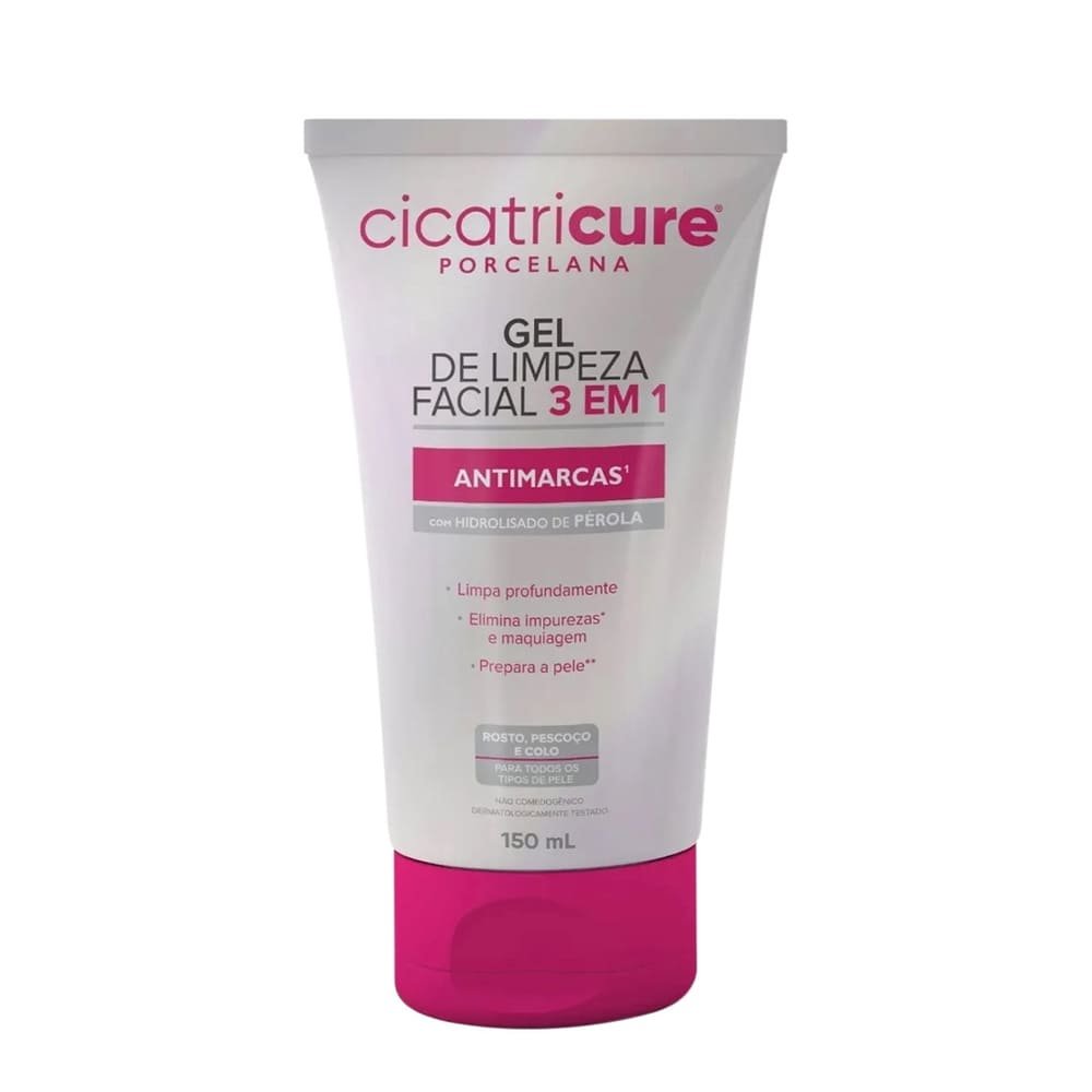 Gel Limpeza Facial Cicatricure 3 em 1 Antimarcas 150ml