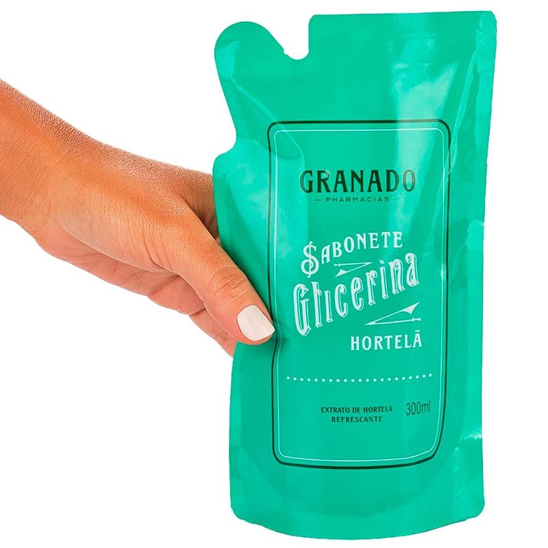 sabonete líquido glicerina granado hirtelã refil 300ml