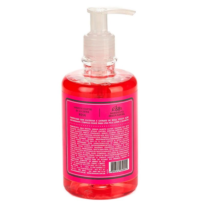 sabonete líquido glicerina granado rosa 300ml