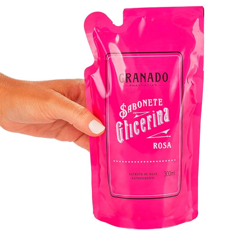 sabonete líquido glicerina granado rosa refil 300ml