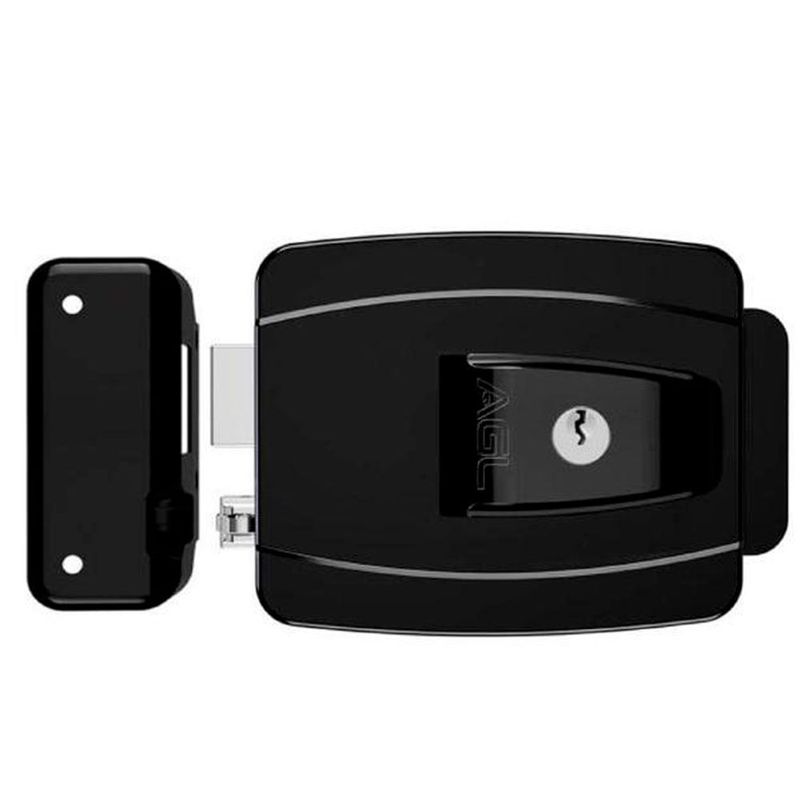 fechadura agl al100r 12v 42mm chave simples preto (mp)