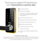 fechadura eletrônica digital agl h11 preto (mp)