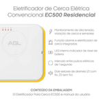 central de cerca eletrificada agl com saída programável e indicador de bateria ec500 (mp)