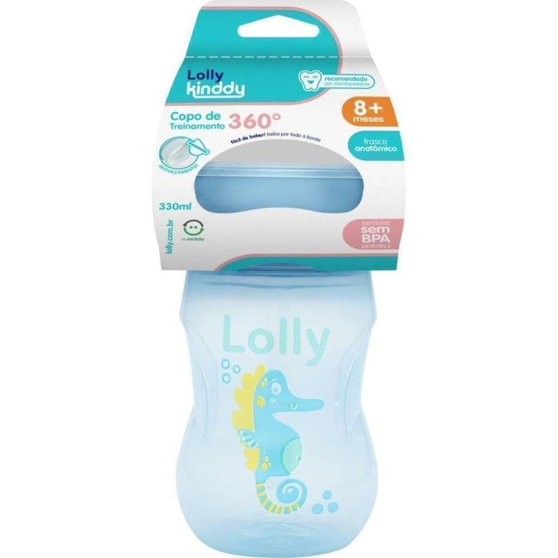 copo de treinamento lolly kinddy antivazamento azul