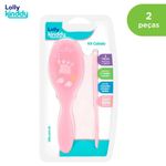 kit para cabelo lolly kinddy oceano rosa 2 peças