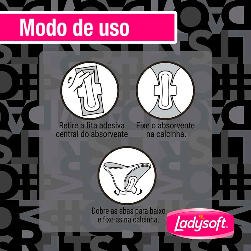 absorvente noturno ladysoft cobertura suave com abas 16 unidades