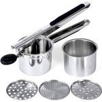 espremedor de batatas de aço inox rorence com 3 discos preto a-bi