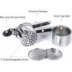 espremedor de batatas de aço inox rorence com 3 discos preto a-bi