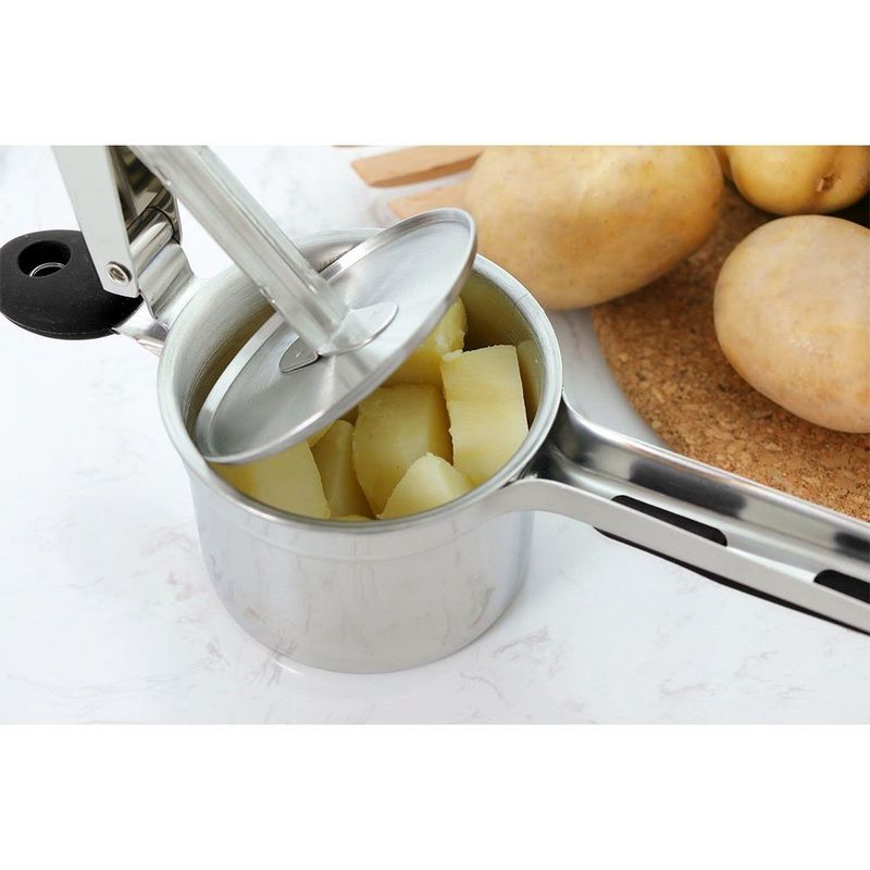 espremedor de batatas de aço inox rorence com 3 discos preto a-bi