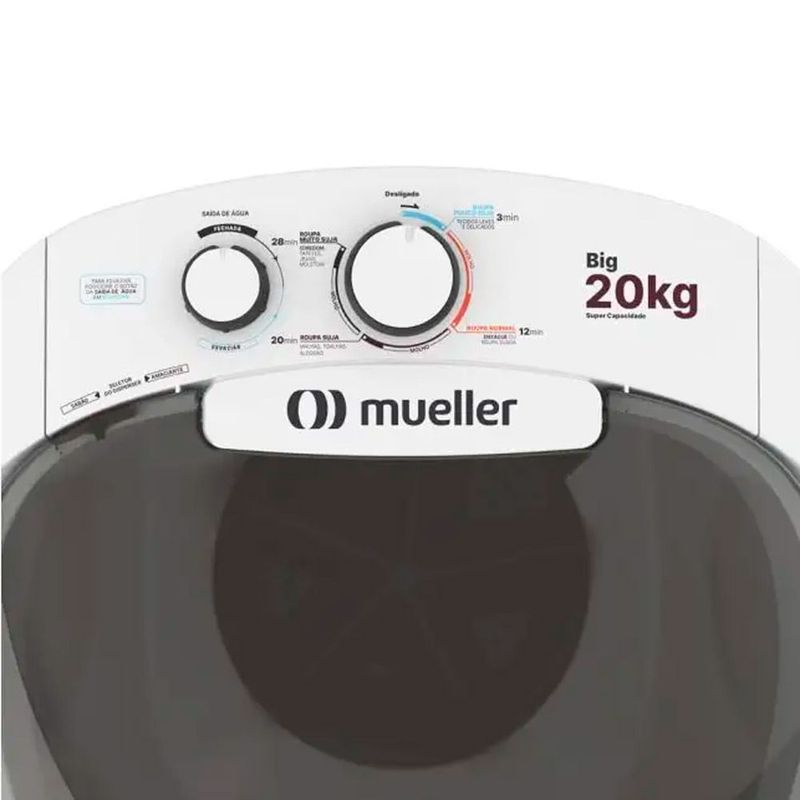 máquina de lavar 20kg mueller big semiautomática 127v branca 610000609