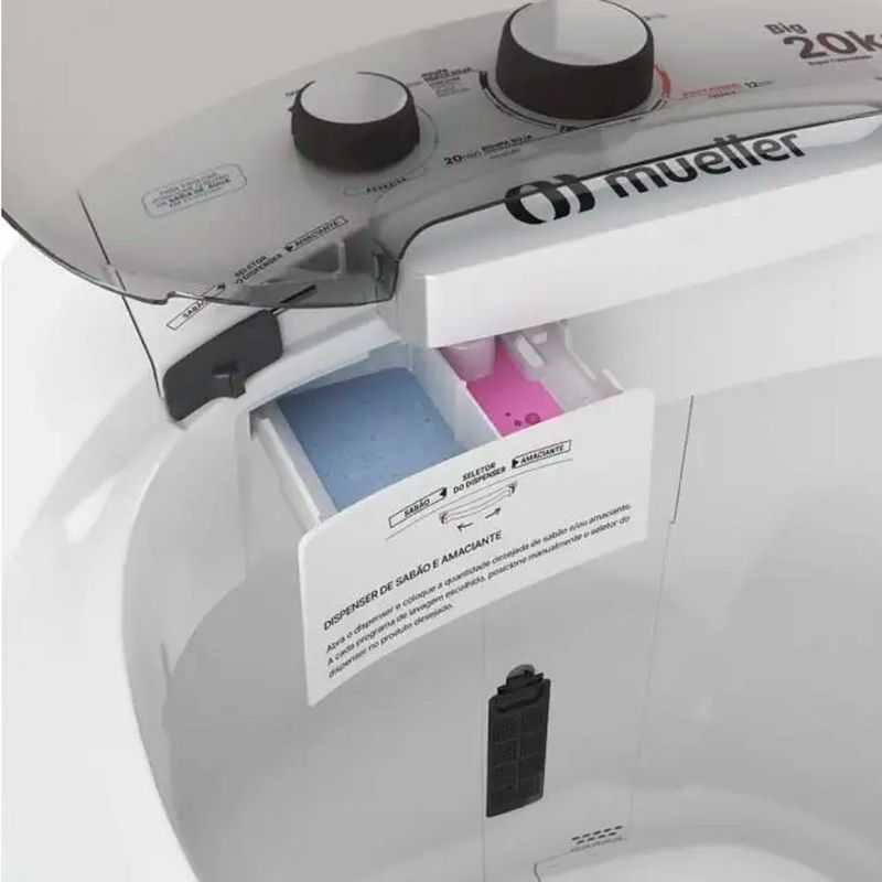 máquina de lavar 20kg mueller big semiautomática 127v branca 610000609