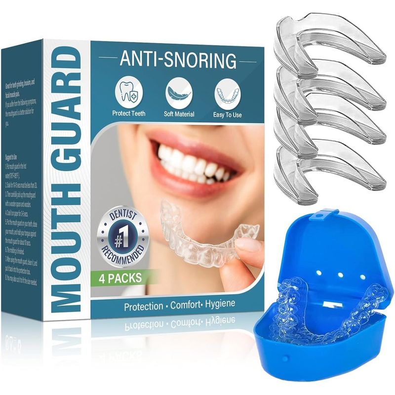 protetor bucal hajoyful com 4 unidades para esportes e ranger de dentes a-bi