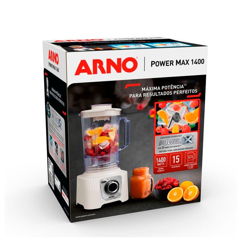 liquidificador arno power max ln64 1400w marfim