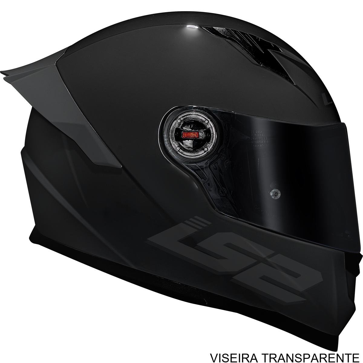 Capacete LS2 FF358 Monocolor Preto Tamanho S