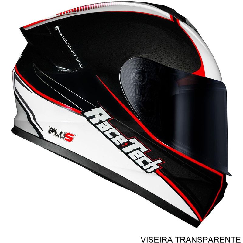 capacete race tech hit plus preto branco 58 (mp)