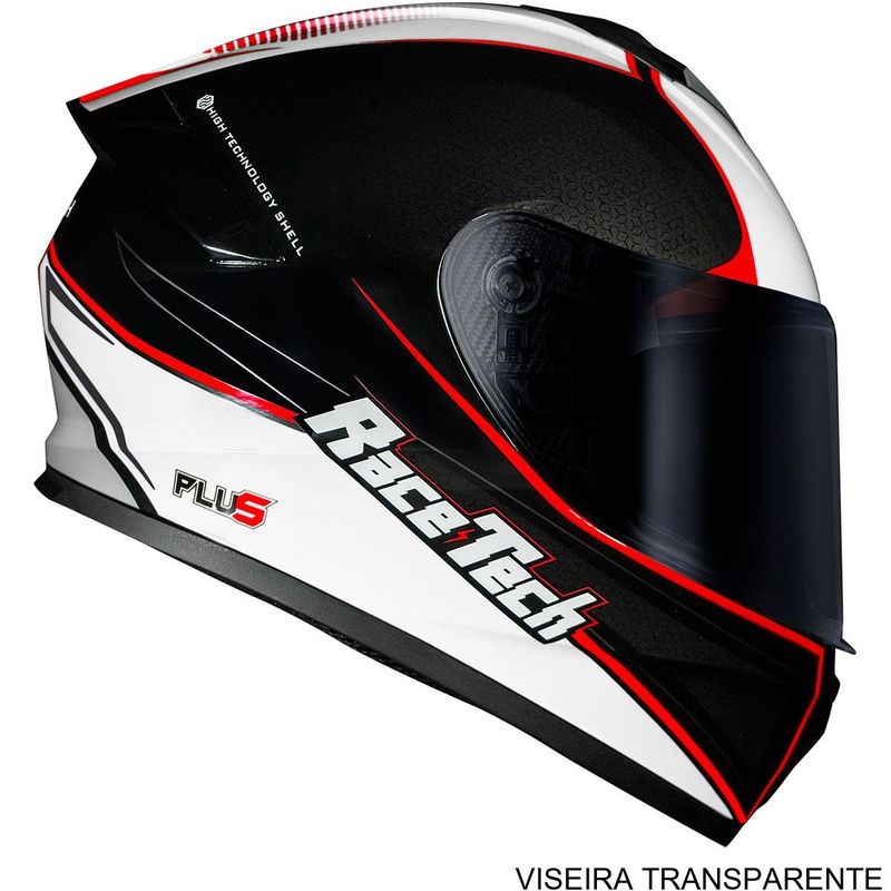 capacete race tech hit plus preto branco 60 (mp)