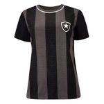 camisa feminina botafogo braziline romper preto p (mp)