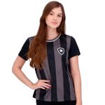 camisa feminina botafogo braziline romper preto p (mp)