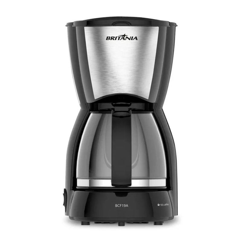 cafeteira britânia bcf19a preta e inox