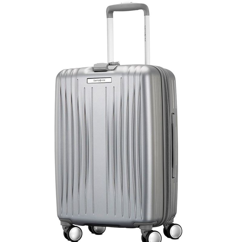 mala para viagem samsonite quartz hardside spinner tamanho p prata 15334540521u