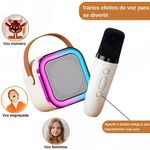 caixa de som bluetooth inova com 2 microfones rad12471 bege (mp)