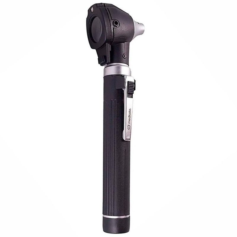 otoscópio medicate fibra óptica led preto