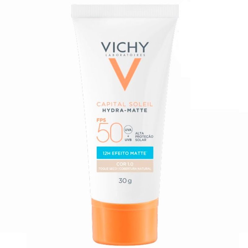 protetor solar facial fps50 vichy capital soleil hydra-matte cor 1.0 30g