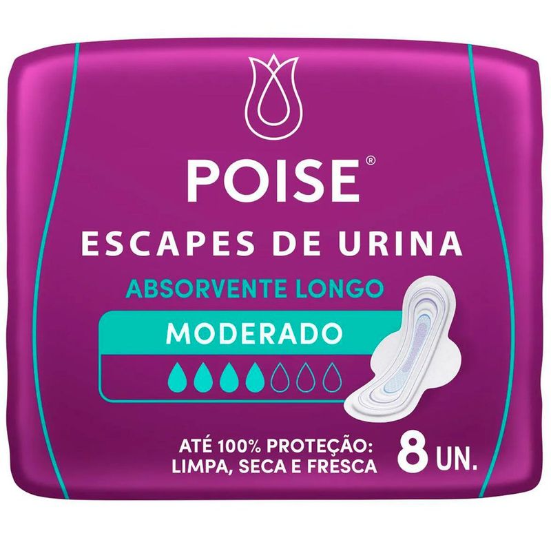 absorvente para escape de urina poise absorção moderado 8 unidades