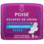 absorvente noturno para escape de urina poise absorção moderado a intenso 8 unidades