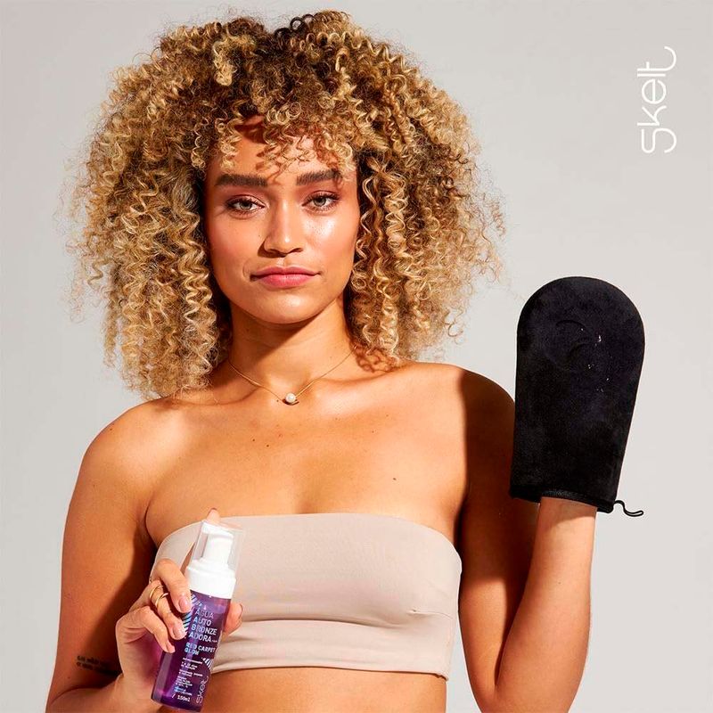 luva aplicadora de autobronzeador skelt tanning mitt preta