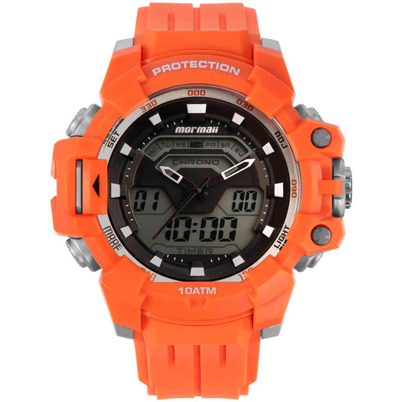 relógio masculino mormaii laranja mo1168a/8l
