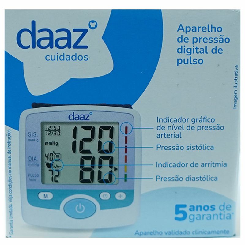 aparelho de pressão digital daaz para pulso branco