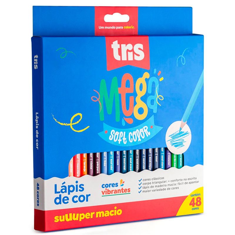 lápis de cor tris mega soft 48 cores 614960