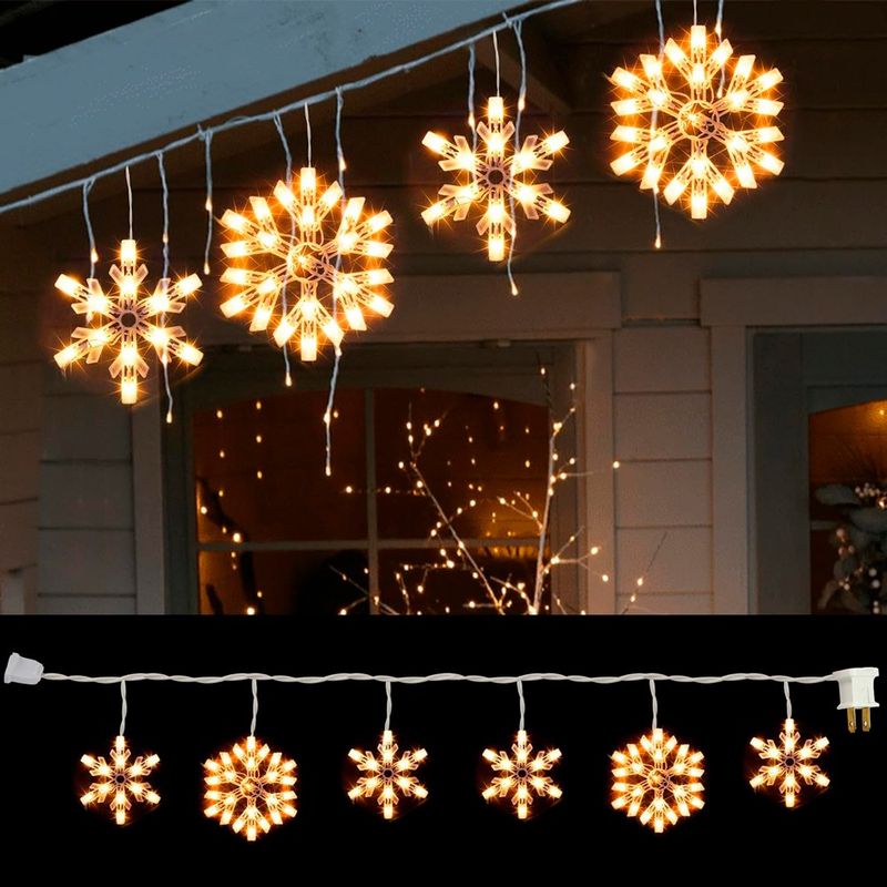 luzes floco de neve 2,6 metros branco a-bi
