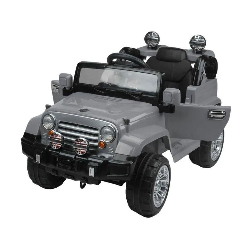 carro elétrico infantil jipe com controle remoto bel fix 12v cinza (mp)