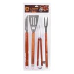 kit para churrasco 4 peças bel fix inox com madeira (mp)