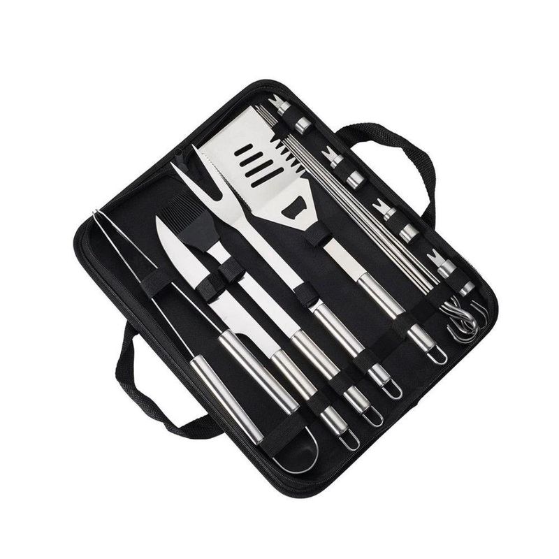 kit para churrasco 16 peças bel fix inox premium com estojo (mp)