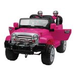 carro elétrico infantil jipe bel fix com controle remoto 12v rosa (mp)