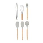 kit utensílios para cozinha 7 peças wellmix dulcet silicone cinza (mp)