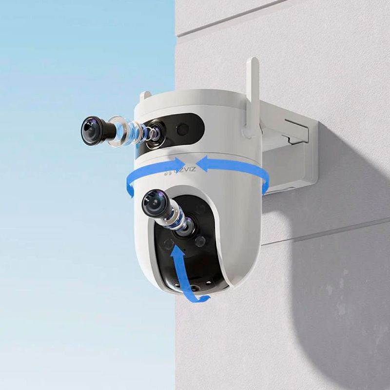 câmera de segurança ezvis pan & tilt lente dupla 2k cs-h9c (mp)