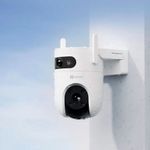 câmera de segurança ezvis pan & tilt lente dupla 2k cs-h9c (mp)