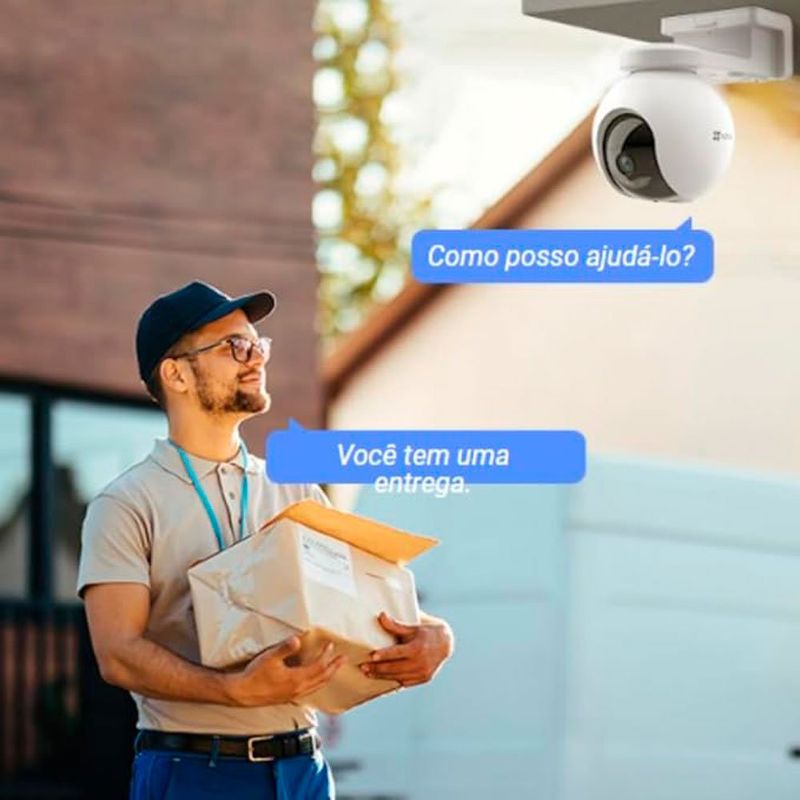 câmera de segurança ezvis pan & tilt com bateria 2k 10.400mah 4g cb8 (mp)