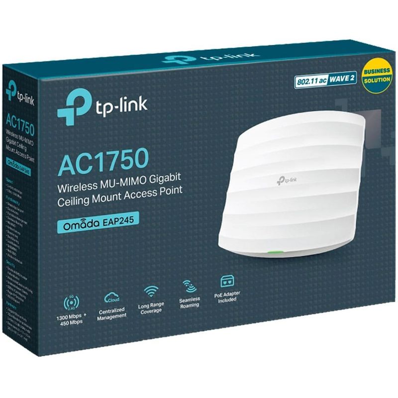 ponto de acesso sem fio tp-link montável em teto dual band 300mbps eap245 (mp)