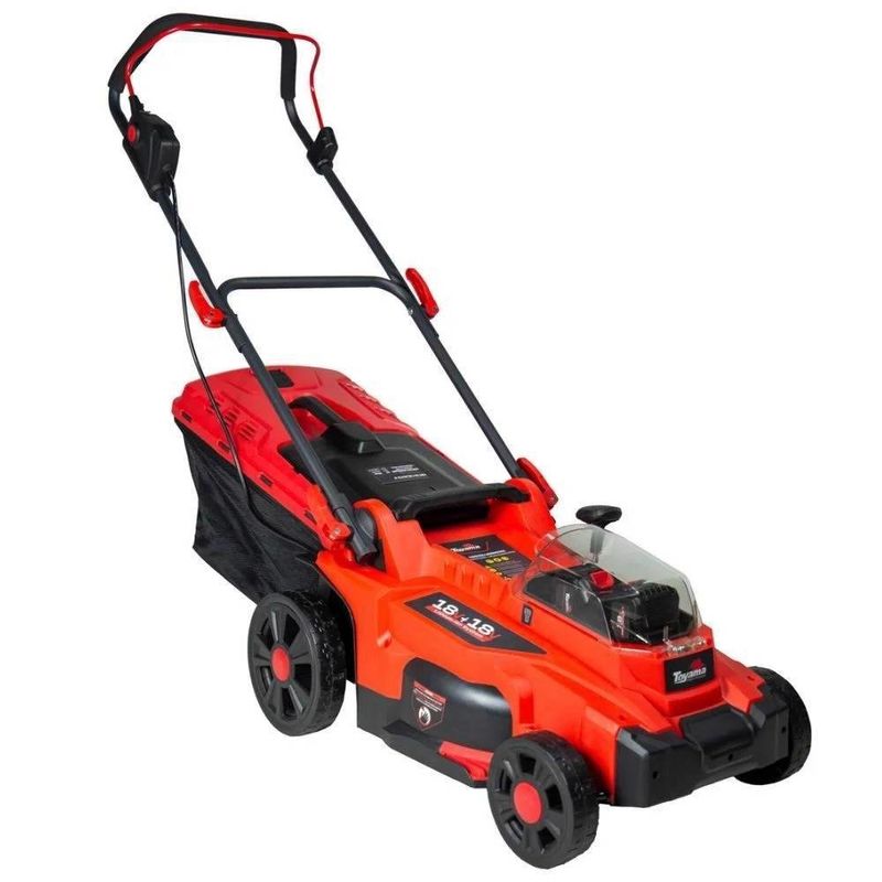 cortador de grama a bateria toyama motor brushless com 2 baterias e carregador tbt18+18lm370-k (mp)