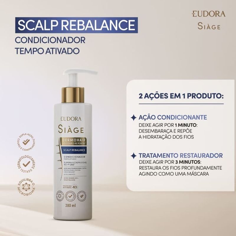 condicionador siàge eudora dermohair scalp rebalance 280ml