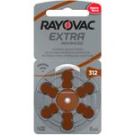 pilha para aparelho auditivo 312 rayovac extra advanced 6 unidades