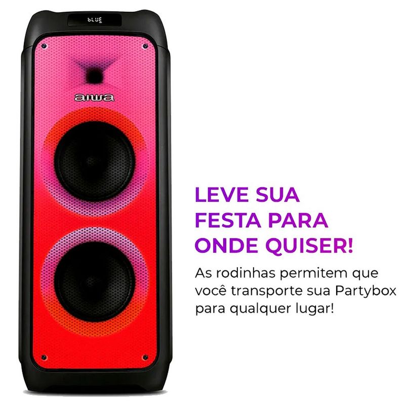 caixa de som amplificada aiwa party box 300w bivolt aws-pb-06 (mp)
