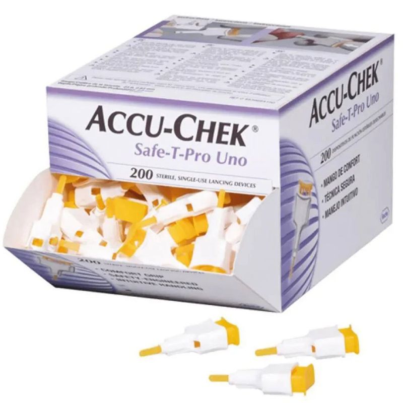 lancetas accu-chek safe-t-pro uno 200 unidades