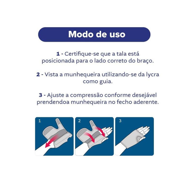 munhequeira com tala de punho bilateral cremer ajustável preta